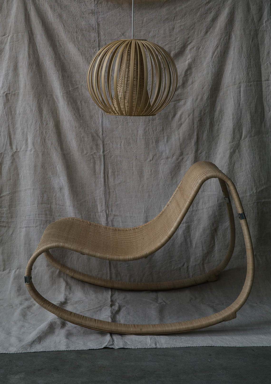 Designer Chair and Basket Light