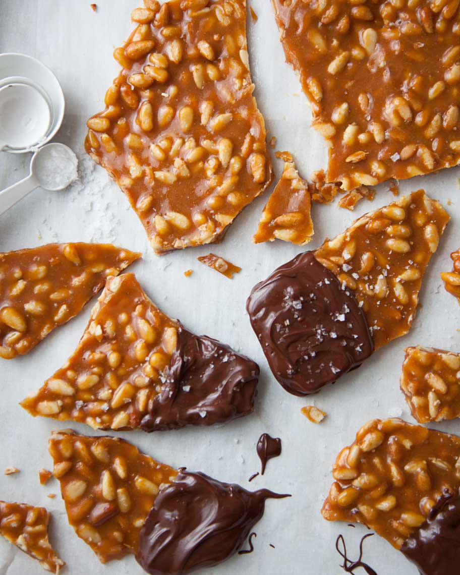 Homemade holiday Pine Nut Brittle