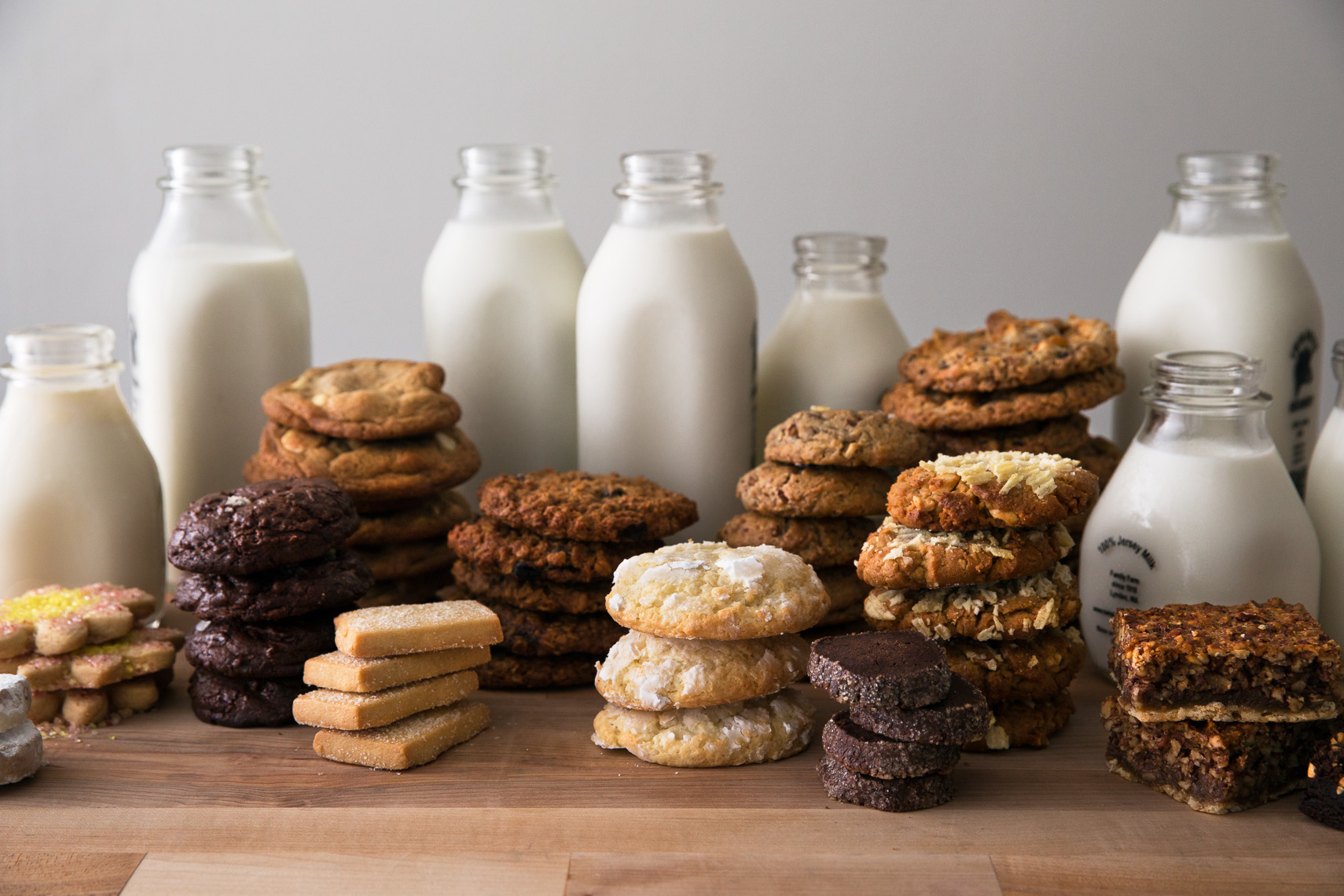 Warm gooey cookies and milk